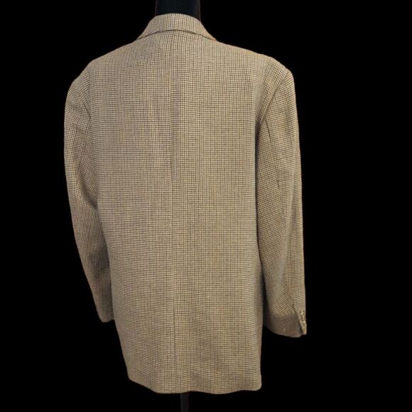 MARK ALEXANDER Jacket Silk/Wool Subtle Checks Taupe Men's size 44 Regular‎ - Picture 3 of 12